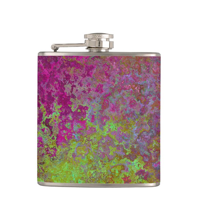 Petaca Negrita, Colorida, Pintada De Plata, Abstrato De G (Anverso)