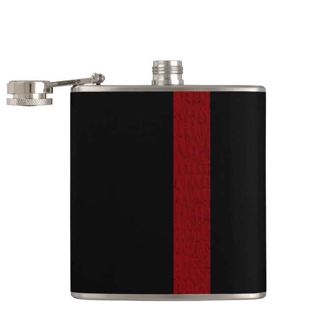 Petaca Negro con máscara de tira de Burgandy (Abierto)