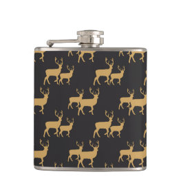 PETACA NEGRO CON REINDEDOR DE NAVIDADES DE ORO