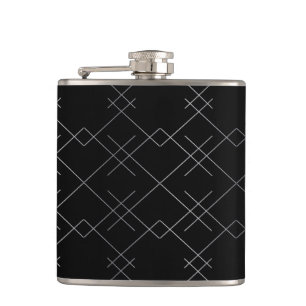 Petaca Negro-plateado, fresco, elegante, simple patrón mo