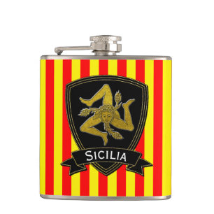 Petaca Negro siciliano de Trinacria y amarillo rojo del