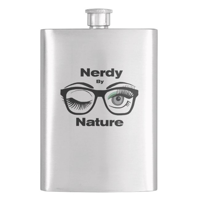 Petaca Nerdy by Nature Funny Geek Design with Glasses (Anverso)