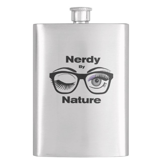 Petaca Nerdy by Nature Funny Geek Design with Glasses (Anverso)