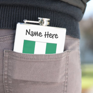 Petaca Nigeria Bandera Nigeriana Negra Personalización