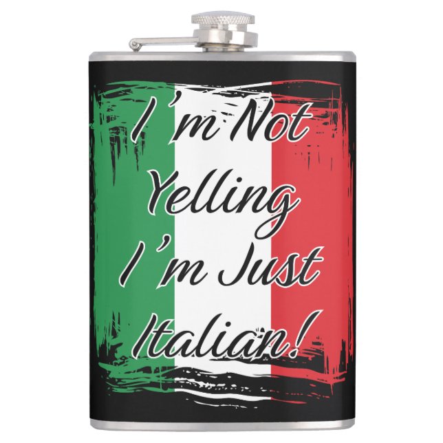 Petaca No estoy gritando soy solo italiano (Anverso)