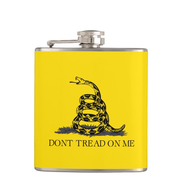Petaca No me pises Gadsden Flag AMARILLO NEGRO (Anverso)