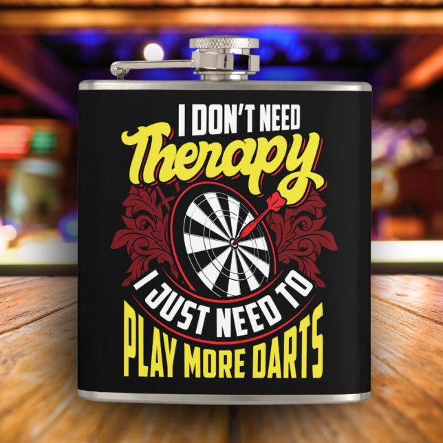 Petaca No Terapia Sólo Más Darts Flask 6 oz. (Subido por el creador)