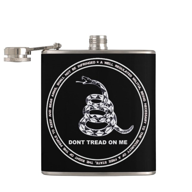 Petaca NO TREAD EN MÍ Diseño Vinil Flask (Abierto)