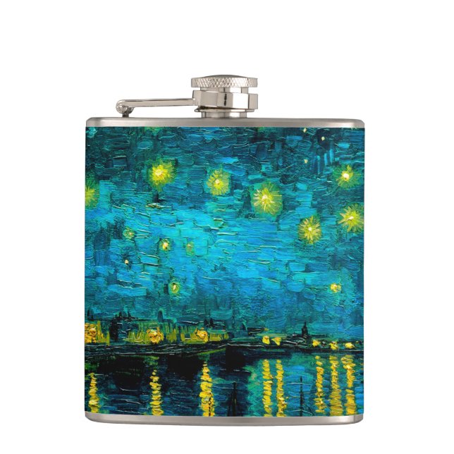 Petaca Noche Van Gogh Starry sobre el Ródano (Anverso)