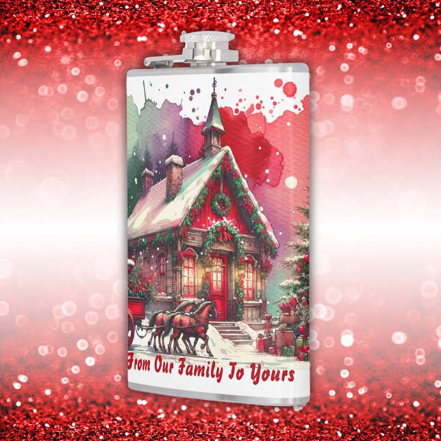 Petaca Nochebuena de la cosecha del Monograma en blanco | (Subido por el creador)