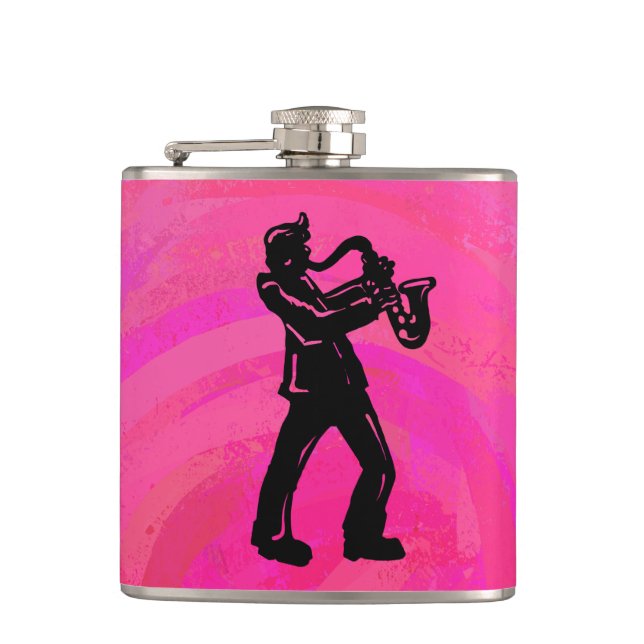 Petaca Noches de boogie de Nueva York Rosa Caliente Saxof (Anverso)
