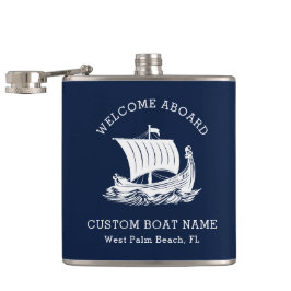 Petaca Nombre de barco personalizado moderno náutico y lo