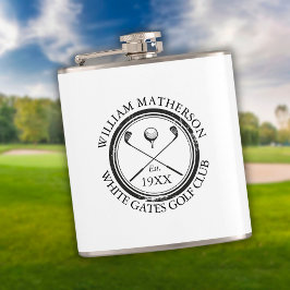 Petaca Nombre de club de golf clásico personalizado