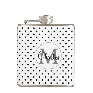 Petaca Nombre de encargo Monogram.White y lunares negros