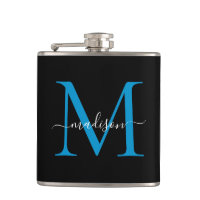 Nombre de guión moderno en azul del océano negro