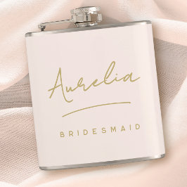 Petaca Nombre de guión personalizado Bachillerato de oro