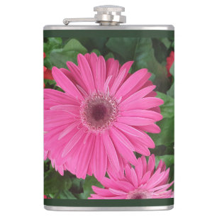 PETACA NOMBRE DE IMAGEN FLORAL DE FLORES DE GERBERA ROJA