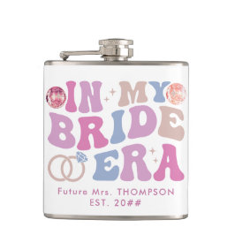 Petaca Nombre de novia de script retro Groovy en mi era d