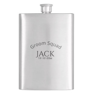 Petaca nombre del equipo del novio fecha año letra negrit