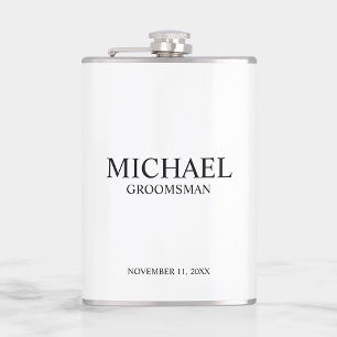 Petaca Nombre del Groomsman personalizado clásico