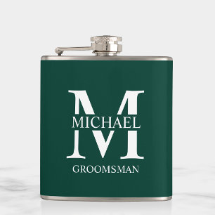 Petaca Nombre del Groomsman personalizado clásico