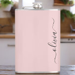 Petaca Nombre del Monograma de Rubor Dusty Pink Moderne S<br><div class="desc">Nombre de monograma rosado y máscara de Fiesta inicial de Rubor. Esto hace que el dulce perfecto cumpleaños 16,  boda,  ducha de novia,  aniversario,  ducha de bebé o fiesta de soltera sea regalo para alguien que ama el lujo glam y los estilos de moda.</div>