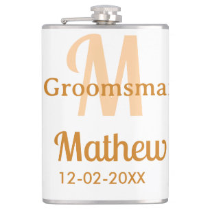 Petaca nombre del padrino de naranja masculino pastel