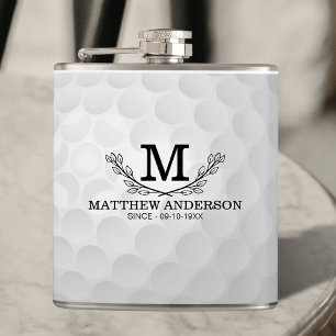 Petaca Nombre del patrón de bola de golf personalizado an