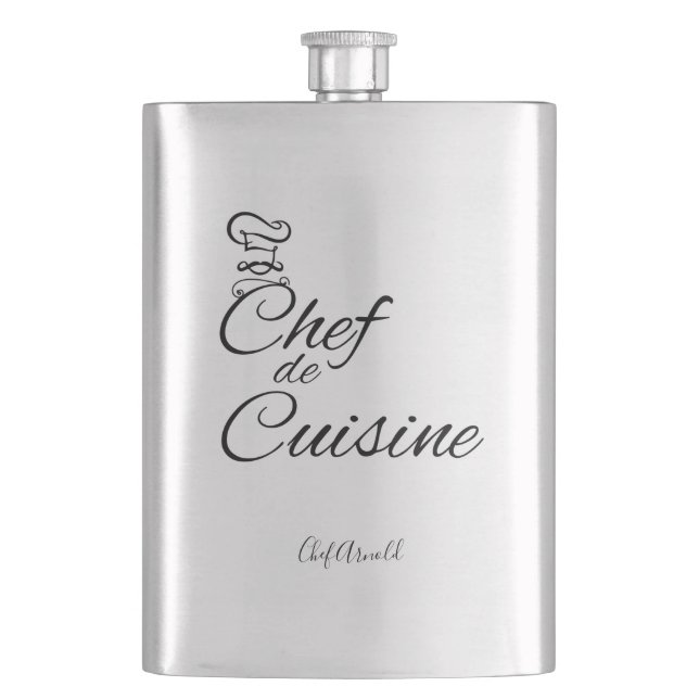 Petaca Nombre del Personalizable del chef de cocina (Anverso)