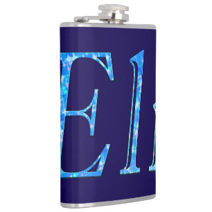 Petaca Nombre Eli Estrellado Azul,