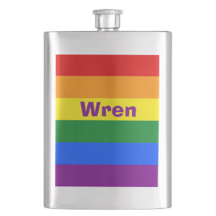 Petaca Nombre o monograma de la bandera del orgullo del a