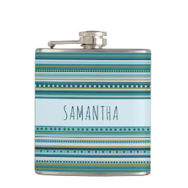 Petaca Nombre Patrón azul Verde azulado tribal Vinil Envu