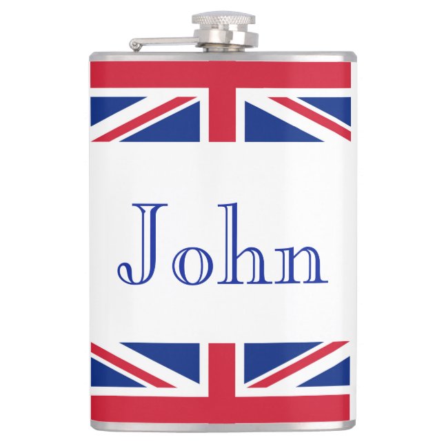 Petaca Nombre personalizado bandera de unión de Jack plan (Anverso)