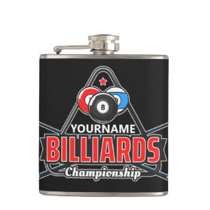 Petaca NOMBRE Personalizado Billiards 8 Ball Pool Cue Rac