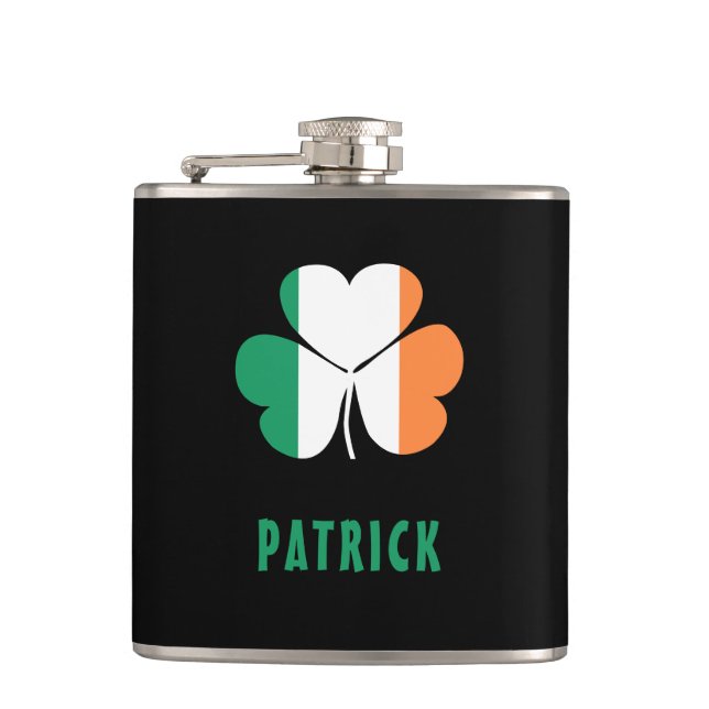 Petaca Nombre personalizado Celtic Ireland Shamrock Irish (Anverso)