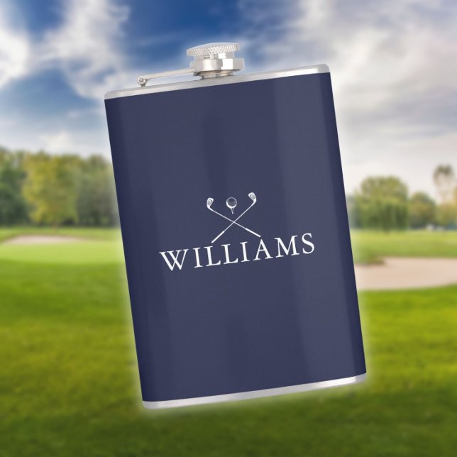 Petaca Nombre personalizado Clubes de golf Azul marino (Subido por el creador)