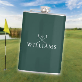 Petaca Nombre personalizado Clubes de golf Emerald Green