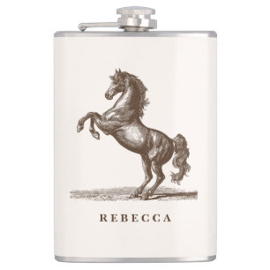 Petaca Nombre personalizado de caballo estilo ecuestre el