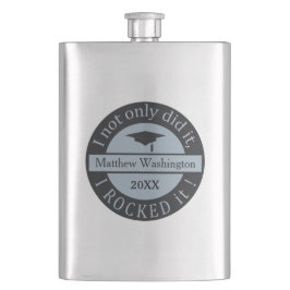 Petaca Nombre personalizado de graduación y máscara de añ