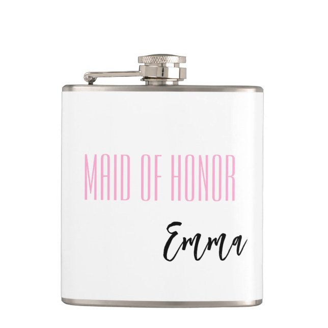 Petaca Nombre Personalizado De La Mata De Honor (Anverso)