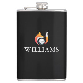 Petaca Nombre Personalizado De Zorro Y Bola De Golf Elega