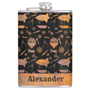 Petaca Nombre personalizado del tema de la nave aérea con