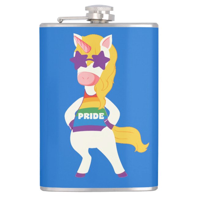 Petaca Nombre personalizado Gay Unicorn (Anverso)
