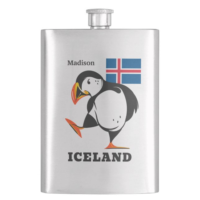 Petaca Nombre personalizado Islandia (Anverso)