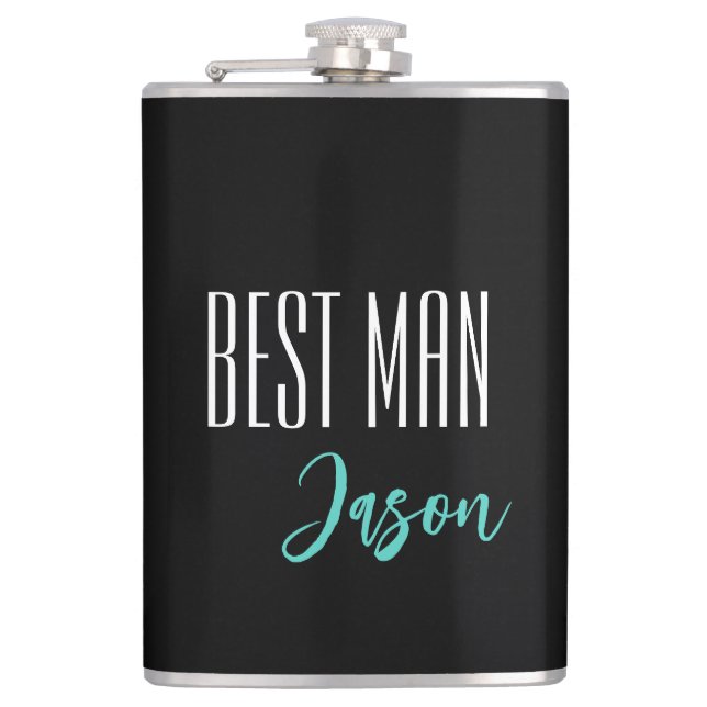 Petaca Nombre personalizado mejor carátula de hombre (Anverso)