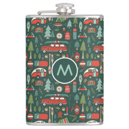 Petaca Nombre personalizado Navidades rusos acampando