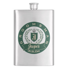 Petaca Nombre Personalizado Padrino Fecha de Boda Heráldi