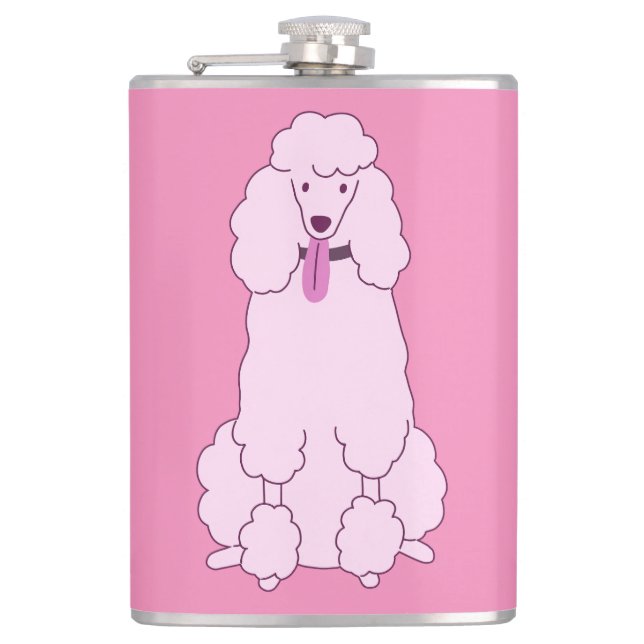 Petaca Nombre personalizado Pink Poodle (Anverso)