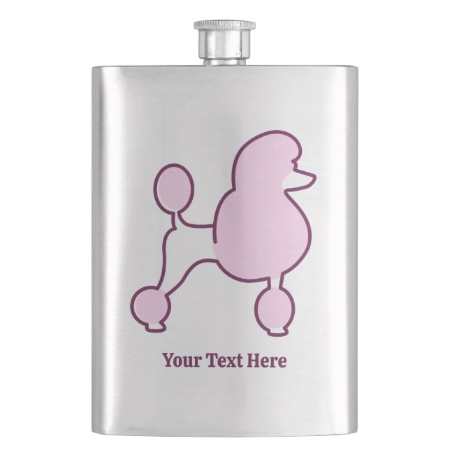 Petaca Nombre personalizado Pink Poodle (Anverso)
