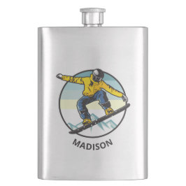 Petaca Nombre personalizado SNOWBOARDER